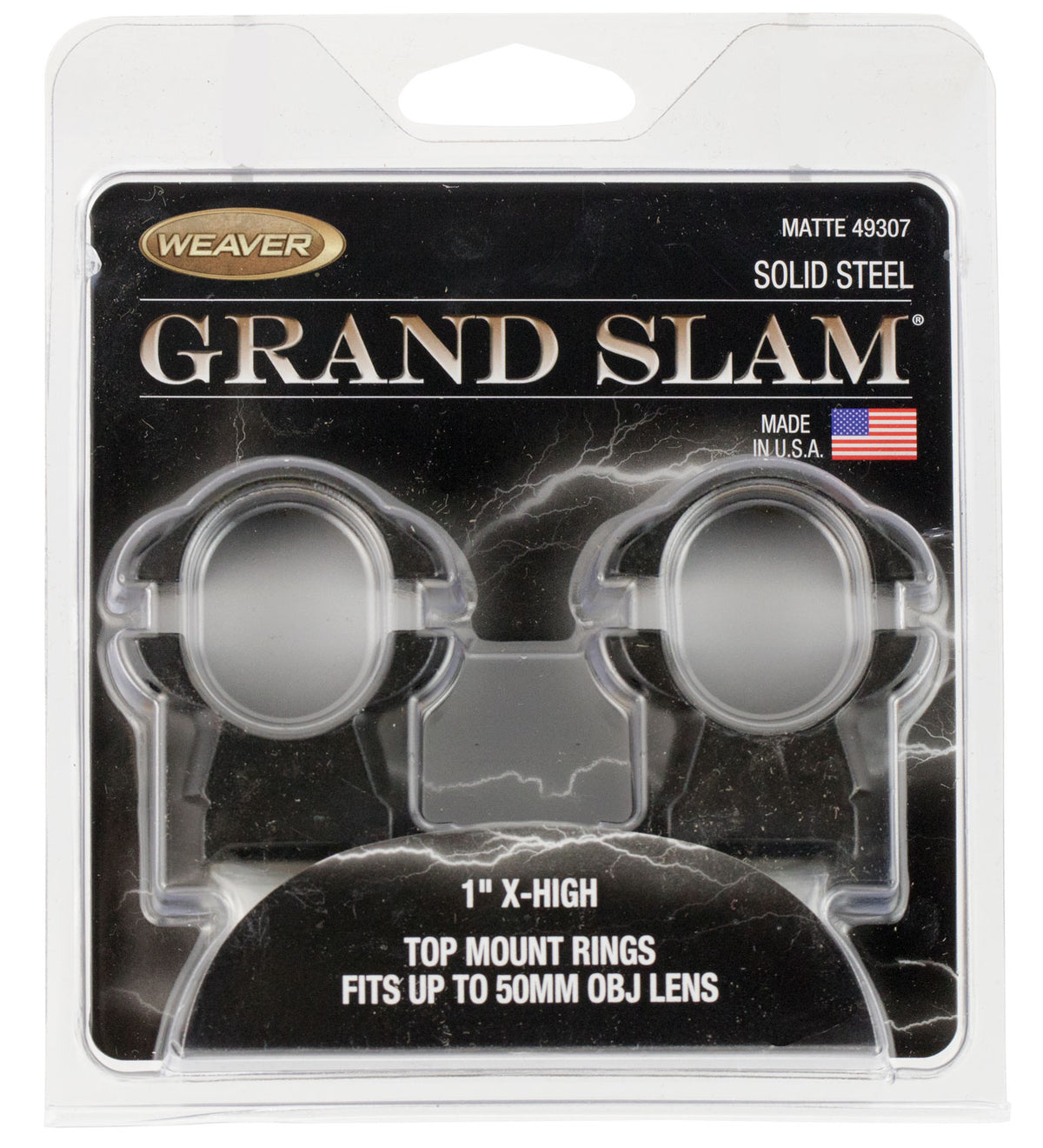 Weaver Grand Slam Scope Rings Matte Black 1" Extra High