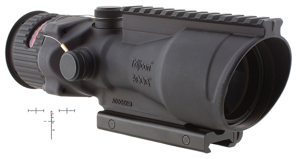 Trijicon 100002 ACOG Black Hardcoat Anodized 6x48mm Illuminated Red Chevron .308/7.62 Reticle Riflescope