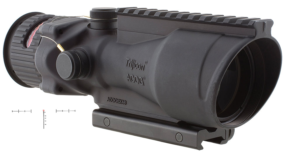 Trijicon 100006 ACOG Black Hardcoat Anodized 6x48mm Illuminated Red Chevron .50 BMG Reticle Riflescope