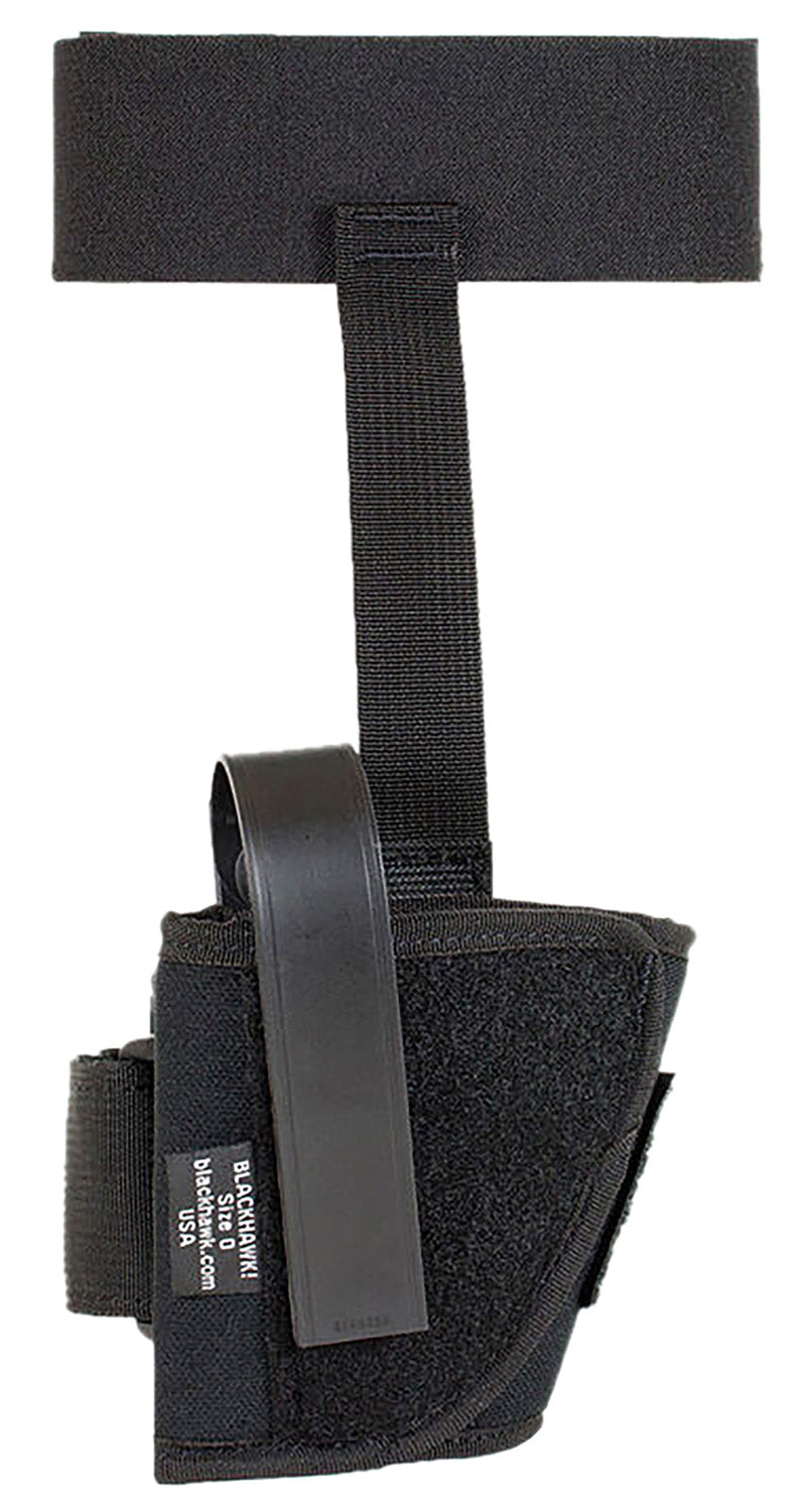 Blackhawk 40AH16BKR Ankle Holster Size 16 Black Cordura with Velcro for Medium/Large Semi-Auto 3.25-3.75" Barrel Right Hand