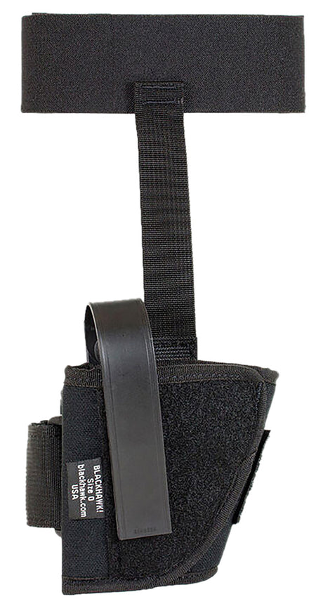Blackhawk 40AH16BKR Ankle Holster Size 16 Black Cordura with Velcro for Medium/Large Semi-Auto 3.25-3.75" Barrel Right Hand