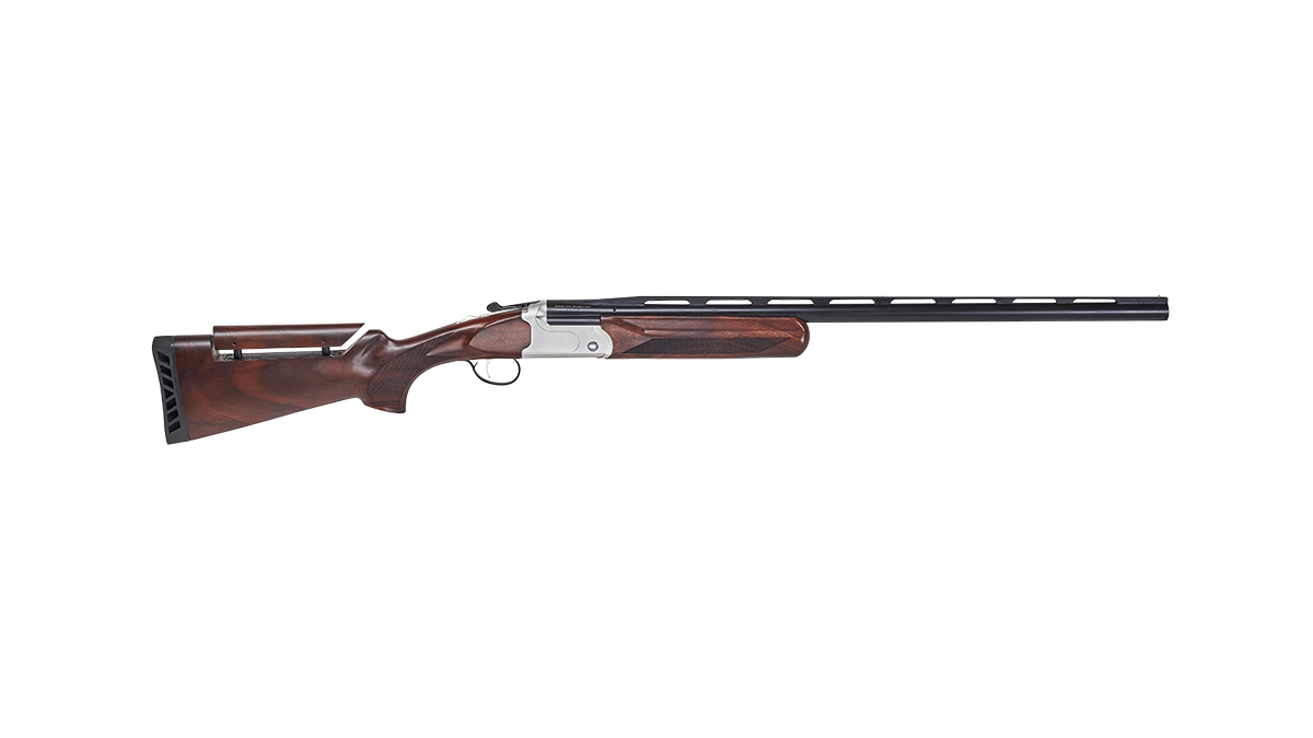 Stevens 23224 555 Compact Trap 12 Gauge 3" 1rd 26" Black Semi-Gloss Vent Rib Barrel, Silver Oiled Turkish Walnut Fixed Adjustable Comb Stock Ambidextrous Hand