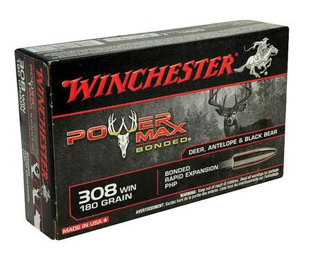 Winchester Ammo X3086BP Power Max Bonded  308 Win 180 gr Bonded Rapid Expansion PHP 20 Per Box/ 10 Cs
