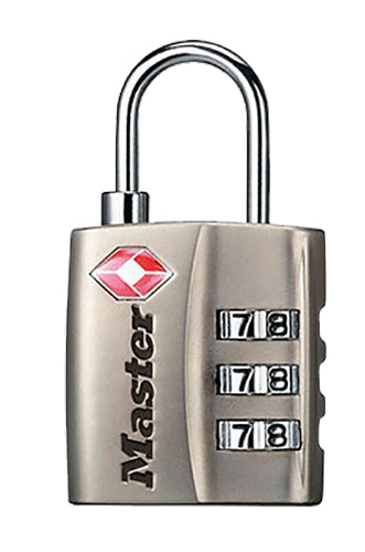 Master Lock 4680DNKL TSA-Accepted Resettable Combination Luggage Lock Nickel Steel
