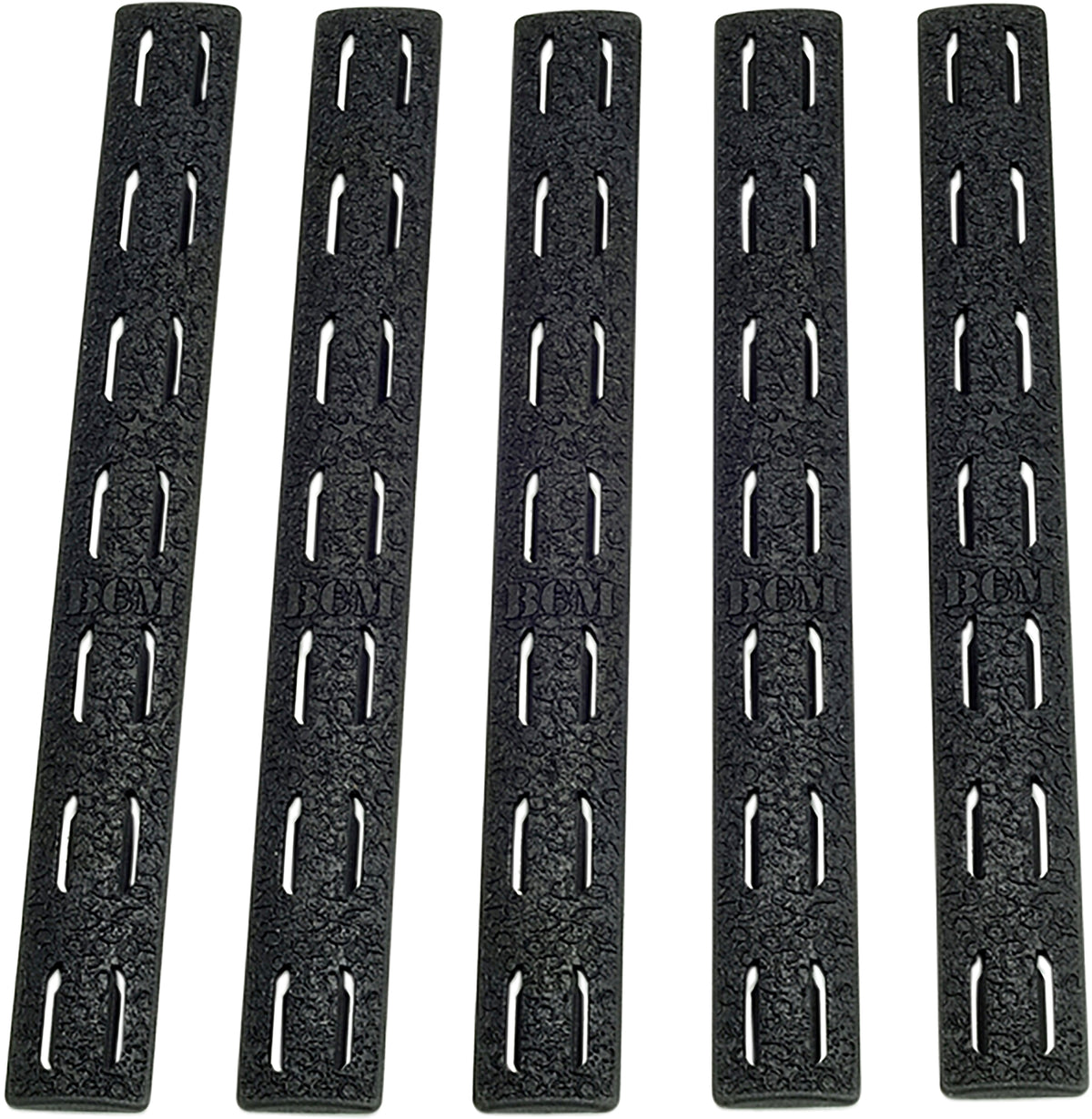 BCM KeyMod Rail Panel Kit 5.55" Black Polymer 5-Pack for AR-Platform