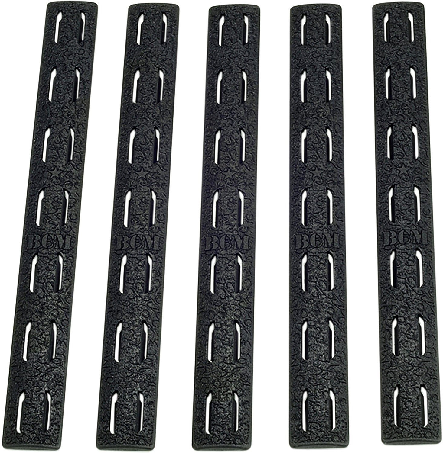 BCM KeyMod Rail Panel Kit 5.55" Black Polymer 5-Pack for AR-Platform