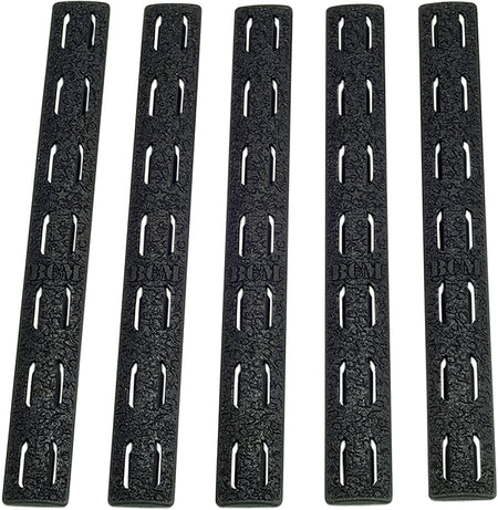 BCM KeyMod Rail Panel Kit 5.55" Black Polymer 5-Pack for AR-Platform