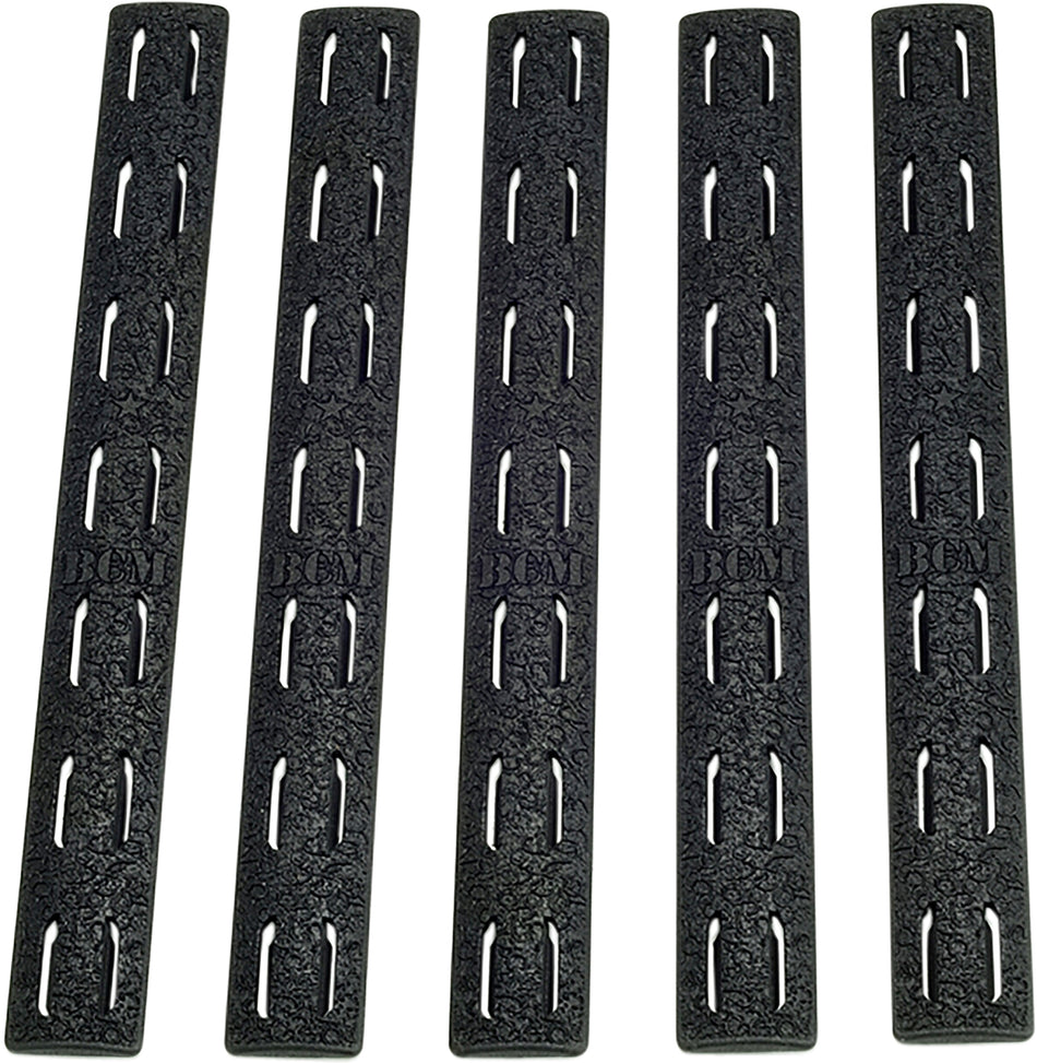 BCM KeyMod Rail Panel Kit 5.55" Black Polymer 5-Pack for AR-Platform