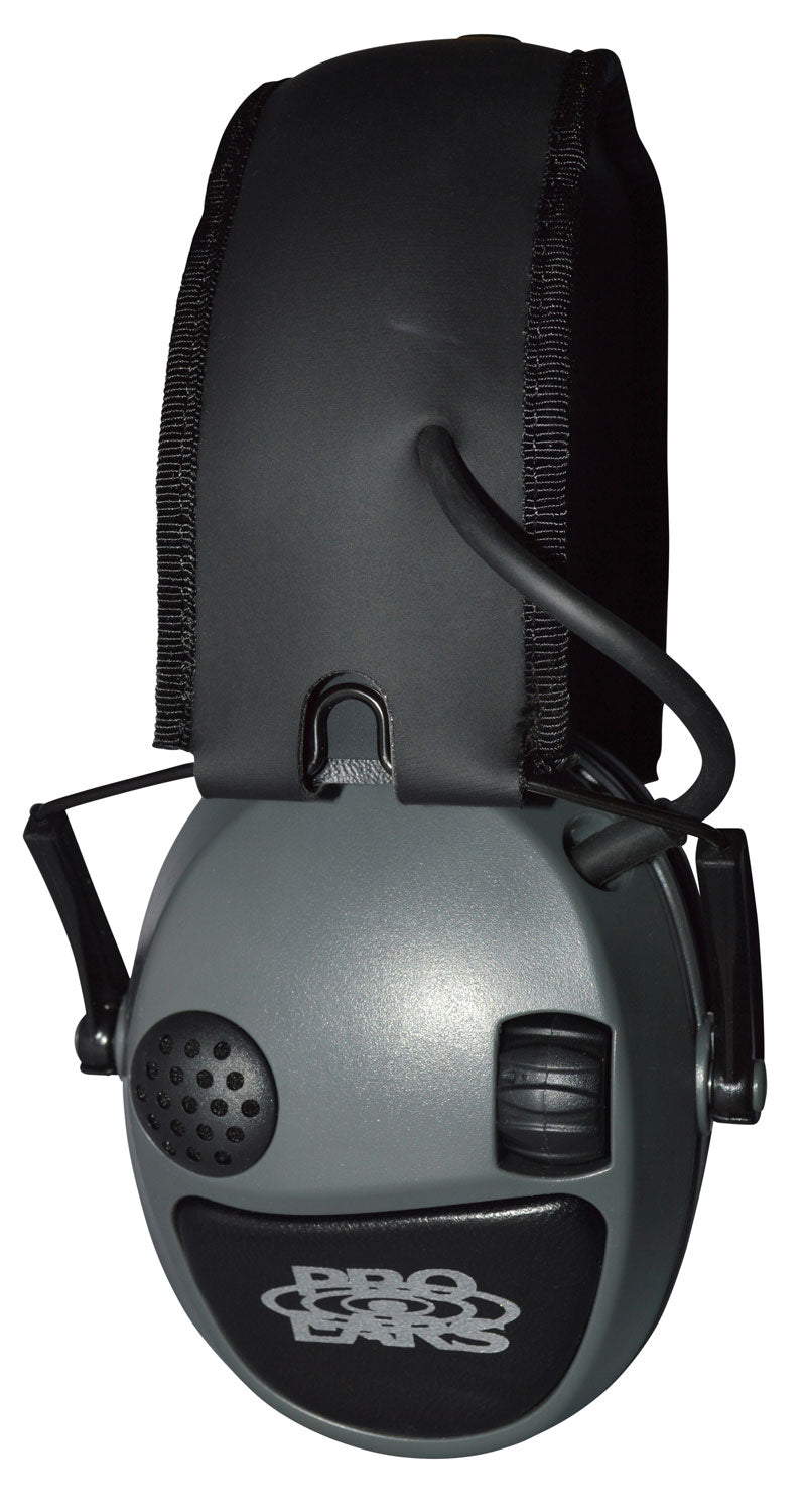 Pro Ears PESILVER Silver 22 Electronic Earmuff 22dB Over-the-Head Gray/Black Adult 1 Pair