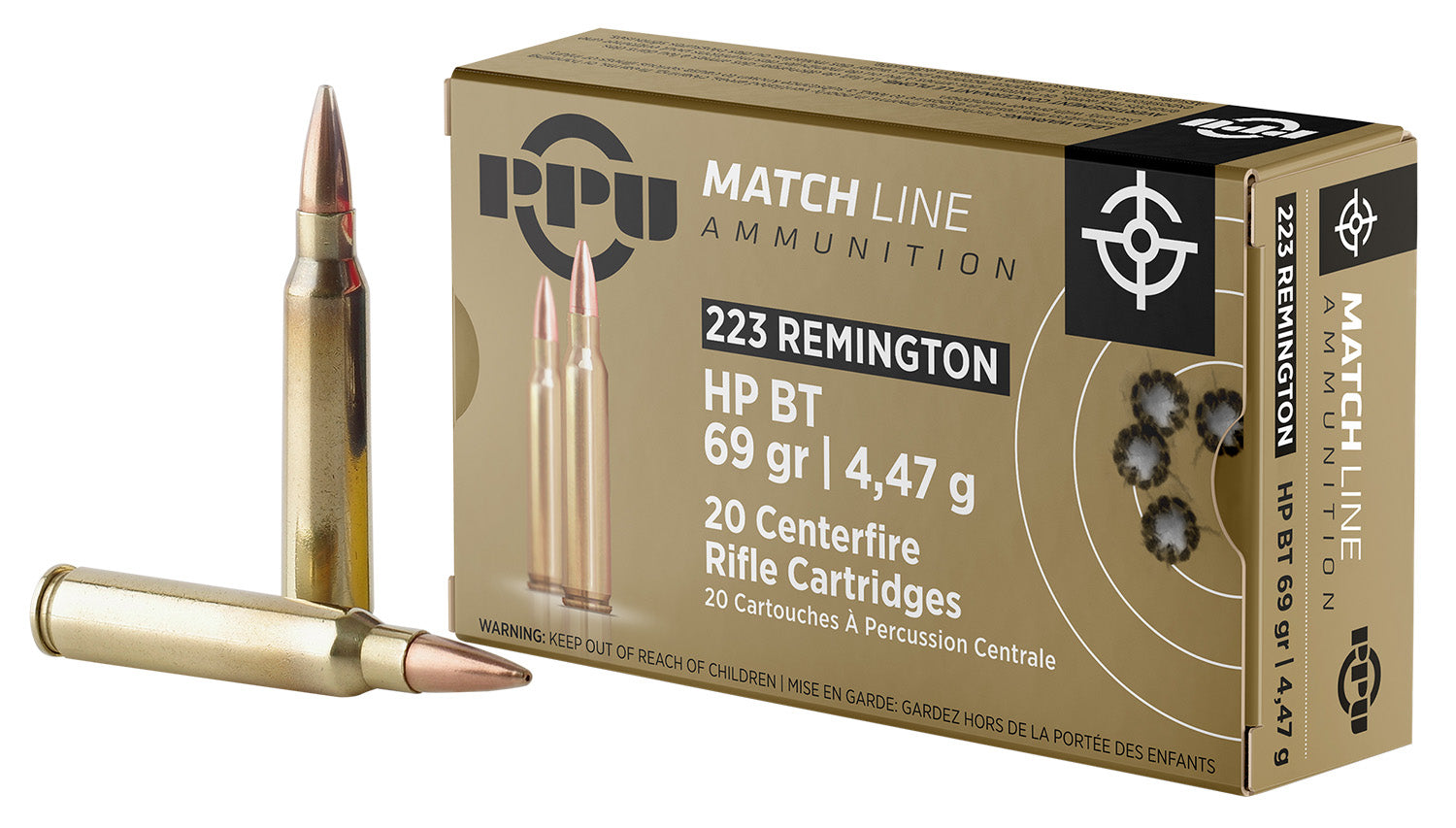 Prvi Partizan PPM2231 Match Hollow Point Boat Tail HPBT 69 Grain .223 Remington