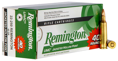 Remington 23769 UMC Value Pack Jacketed Hollow Point JHP 45 Grain .22-250 Remington