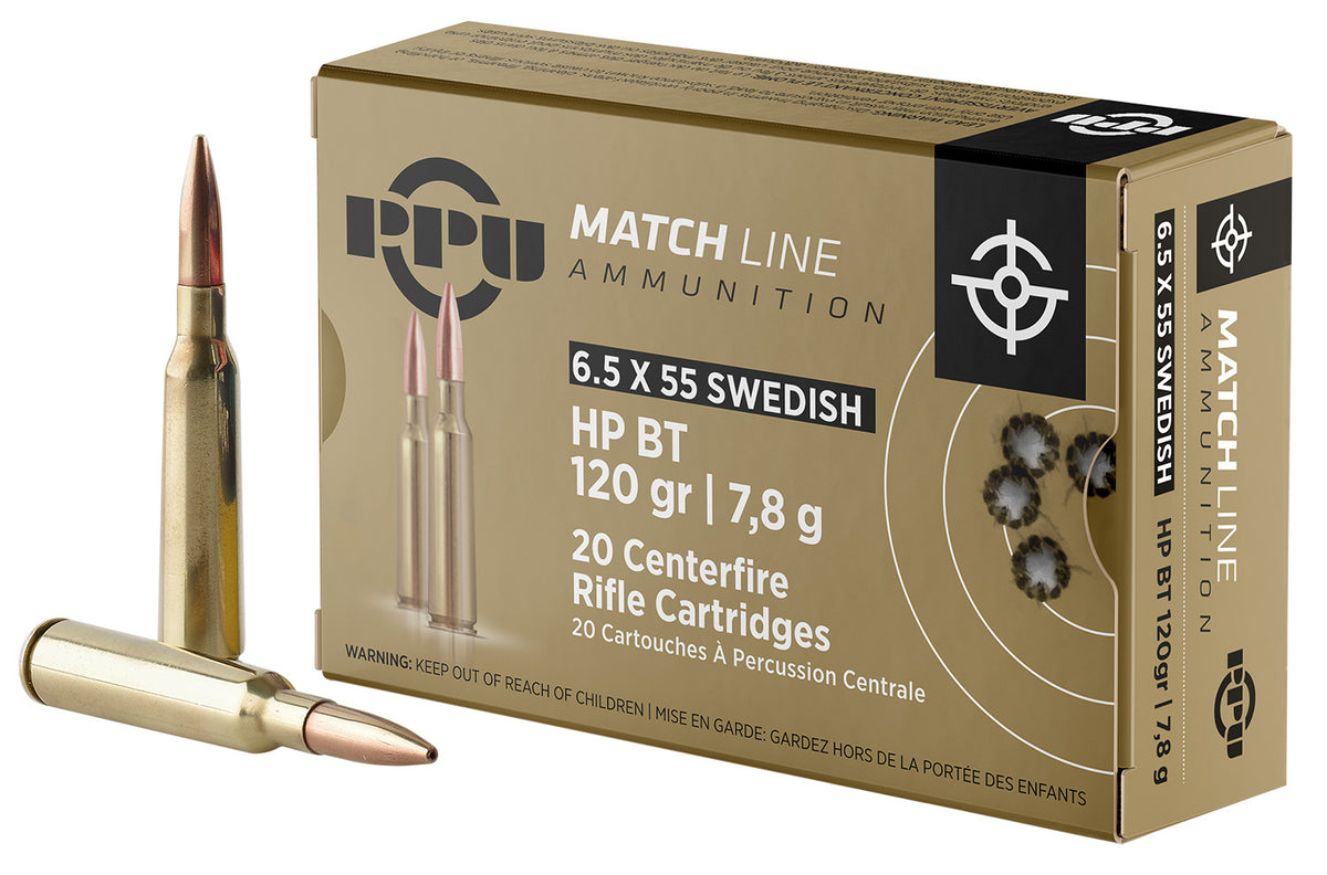 Prvi Partizan Match 6.5x55mm Swedish 120 gr BTHP ammo