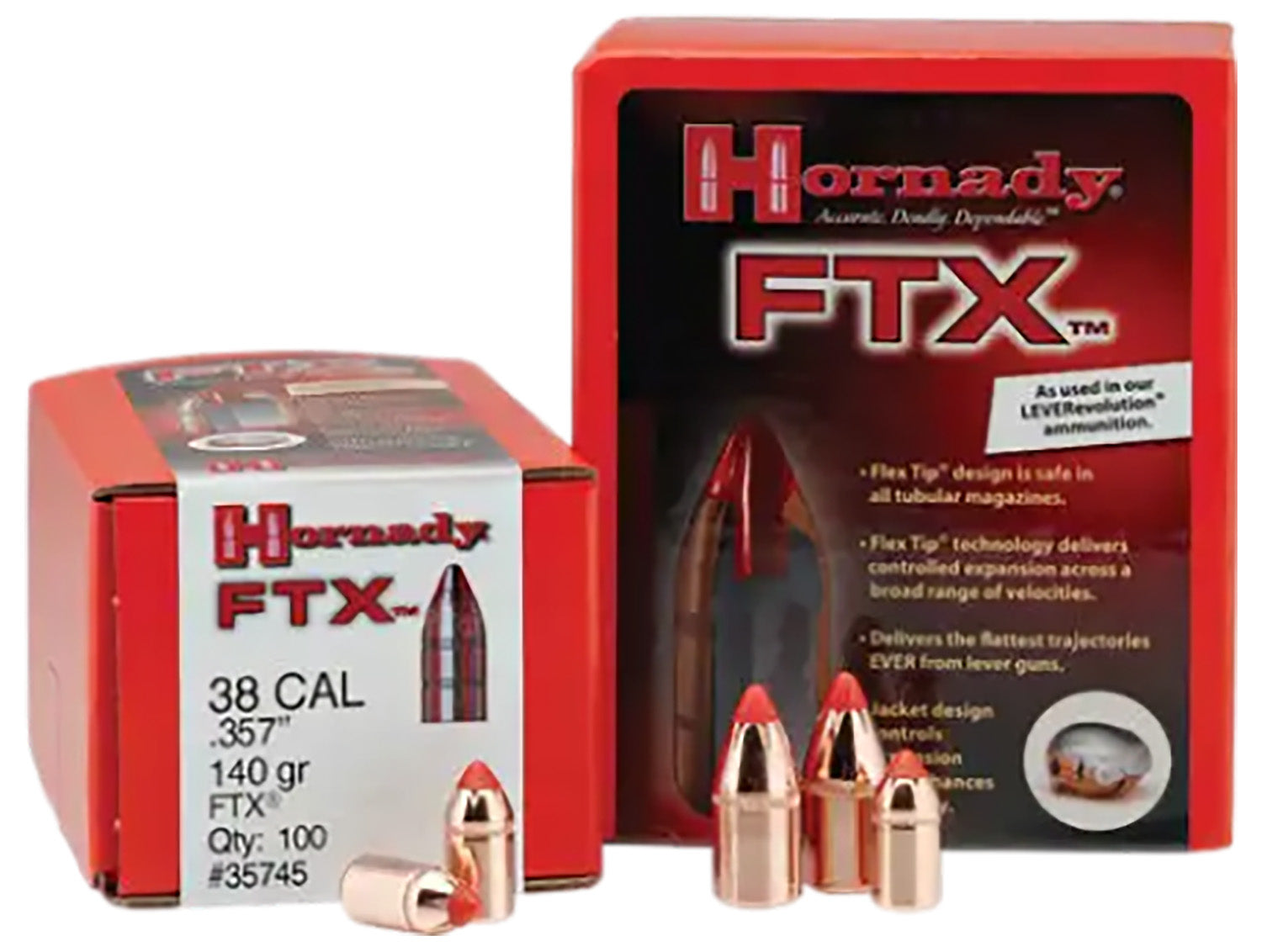 Hornady FTX Bullets 30 Caliber .308 Diameter 160gr Flex Tip 100-Count