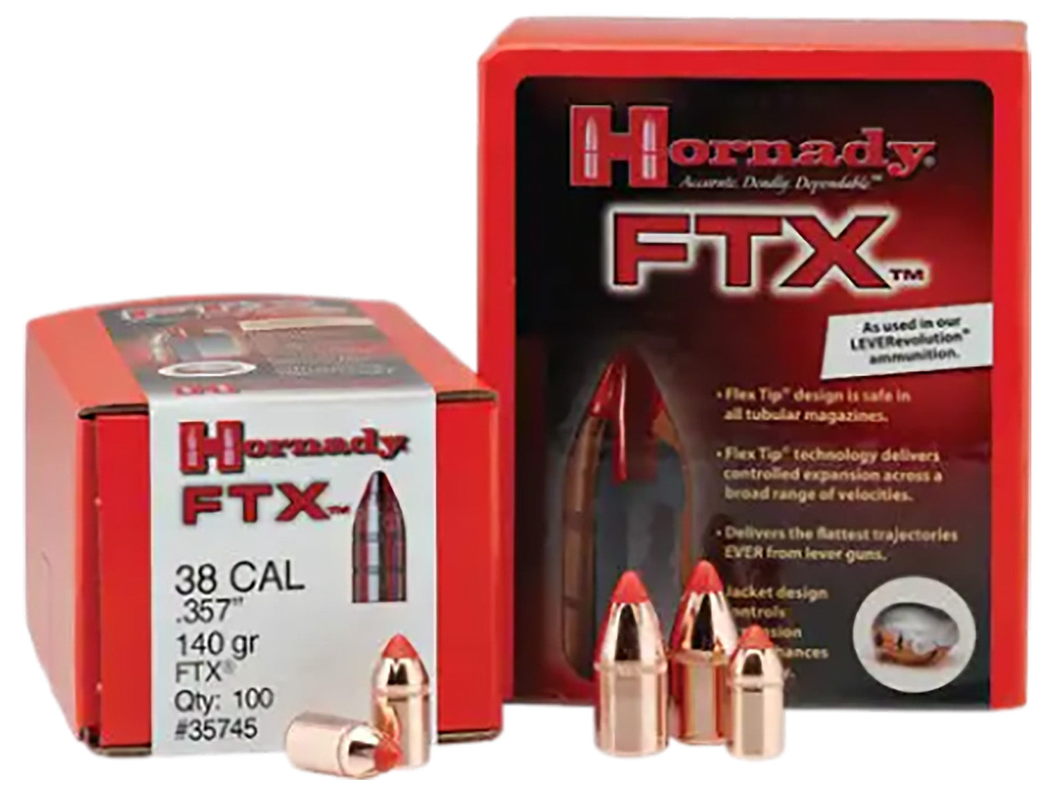 Hornady FTX Bullets 35 Caliber .358 Diameter 200gr Flex Tip 100-Count