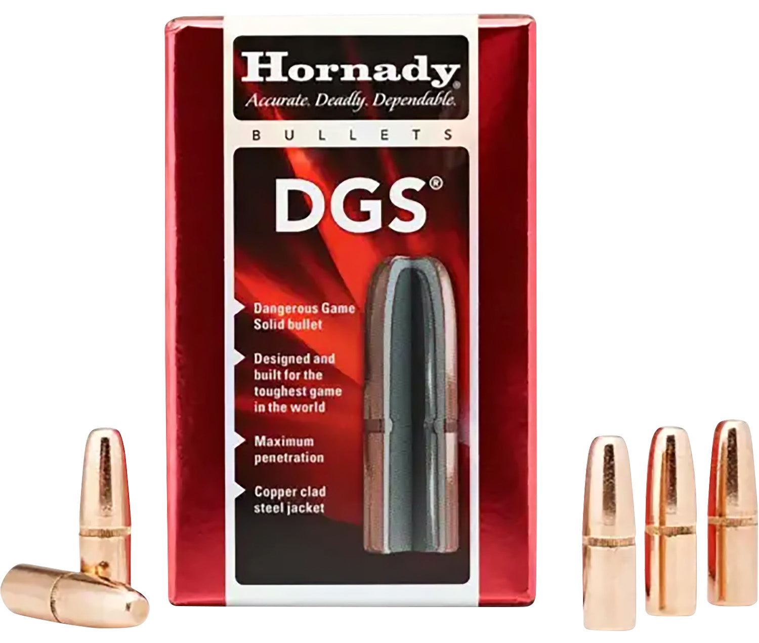 Hornady DGS Bullets 470 Caliber .474 Diameter 500gr Copper-Clad Steel 50-Count