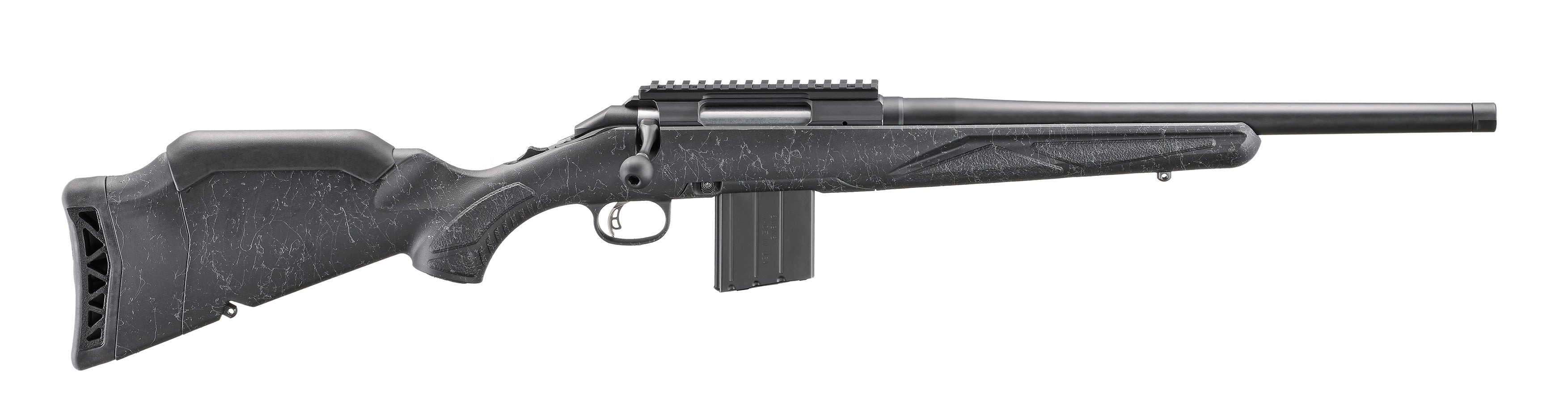 Ruger 56904 American II Patrol 6mm ARC 10+1 16.10" Graphite Black Cerakote Threaded Bull Barrel & Alloy Steel Receiver w/Picatinny Rail, Black Splatter Adj LOP Synthetic Stock