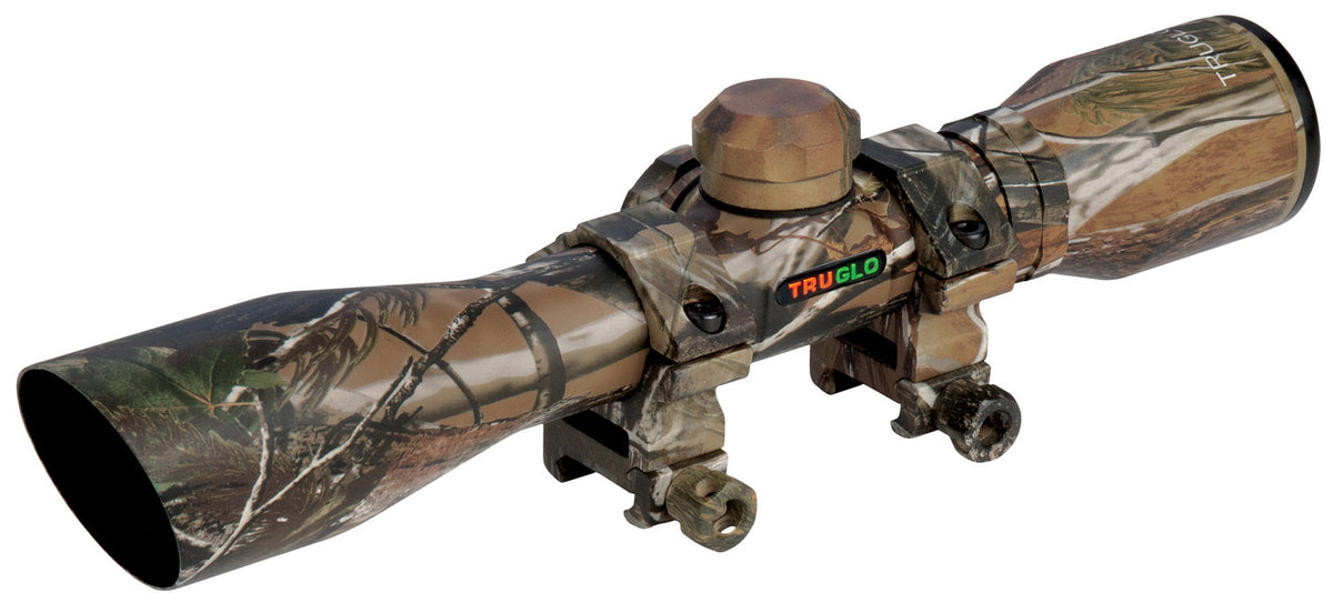TruGlo TG8504CD Compact 4x32mm Realtree APG Camo 1" Tube Diamond Reticle Scope w/Rings