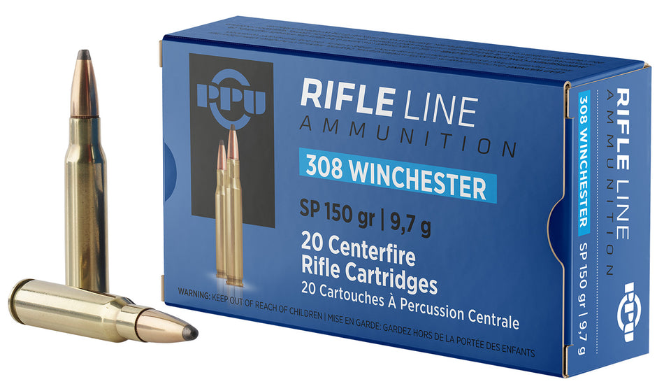 PPU Standard Rifle 308 Win 150 gr Soft Point (SP)