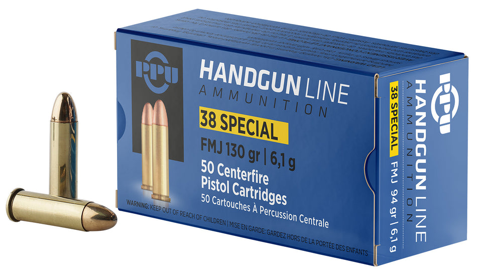 Prvi Partizan PPH38SF  Full Metal Jacket FMJ 130 Grain .38 Special