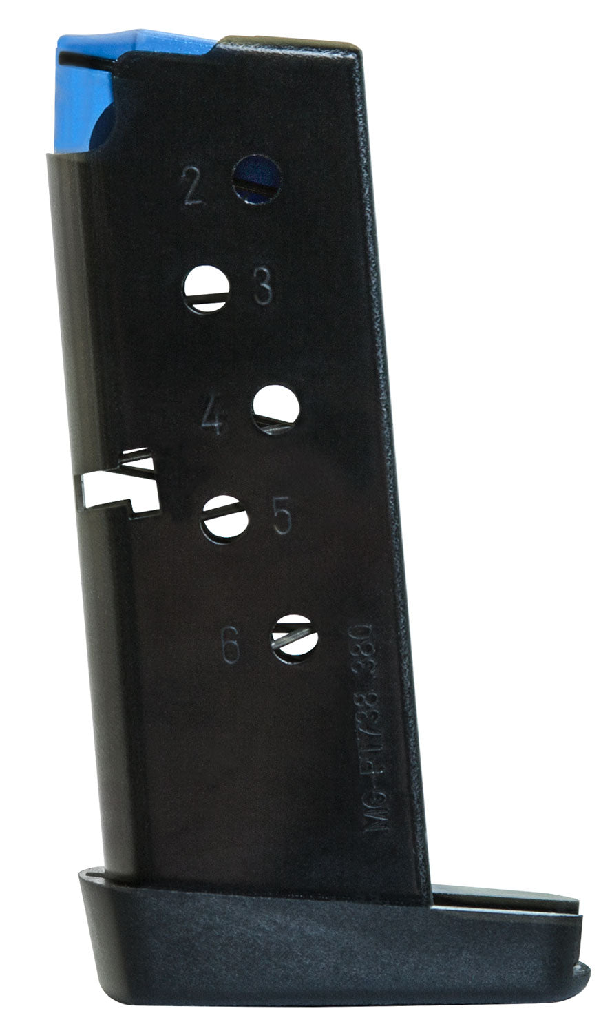 Mec-Gar MGPT7386B 6-Round .380 ACP Taurus PT738 TCP Standard Magazine Blued Carbon Steel