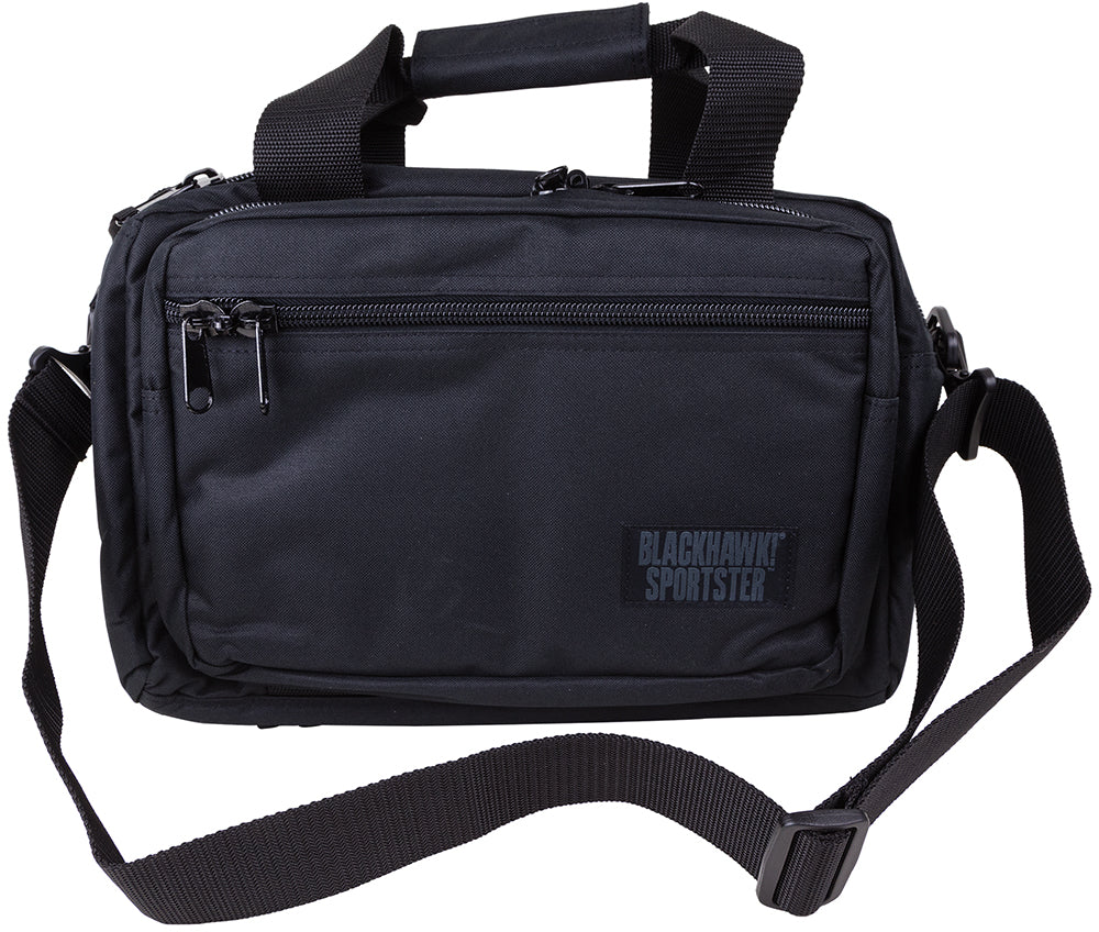 Blackhawk Sportster Deluxe Range Bag Black 600D Polyester Holds 2 Handguns Dual-Zippered Compartments