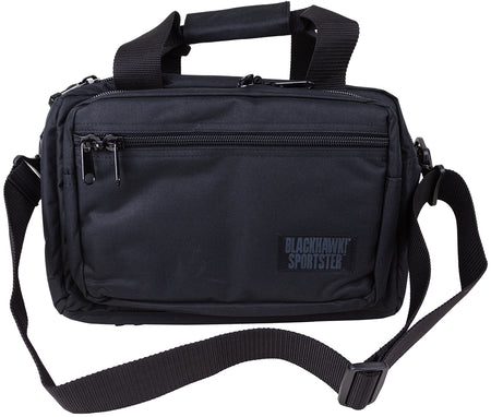 Blackhawk Sportster Deluxe Range Bag Black 600D Polyester Holds 2 Handguns Dual-Zippered Compartments