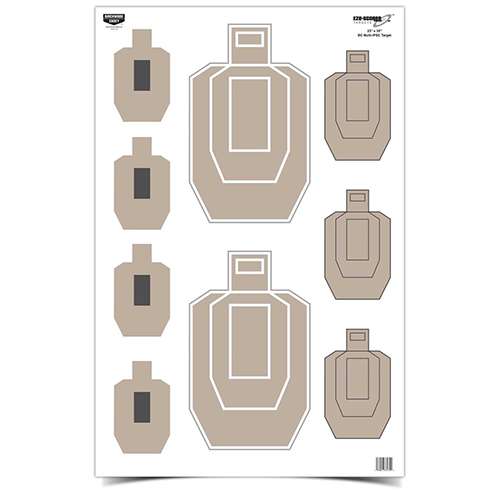 Birchwood Casey EZE-Scorer 23x35 Inch Multi IPSC Practice Paper Target 100 Pack