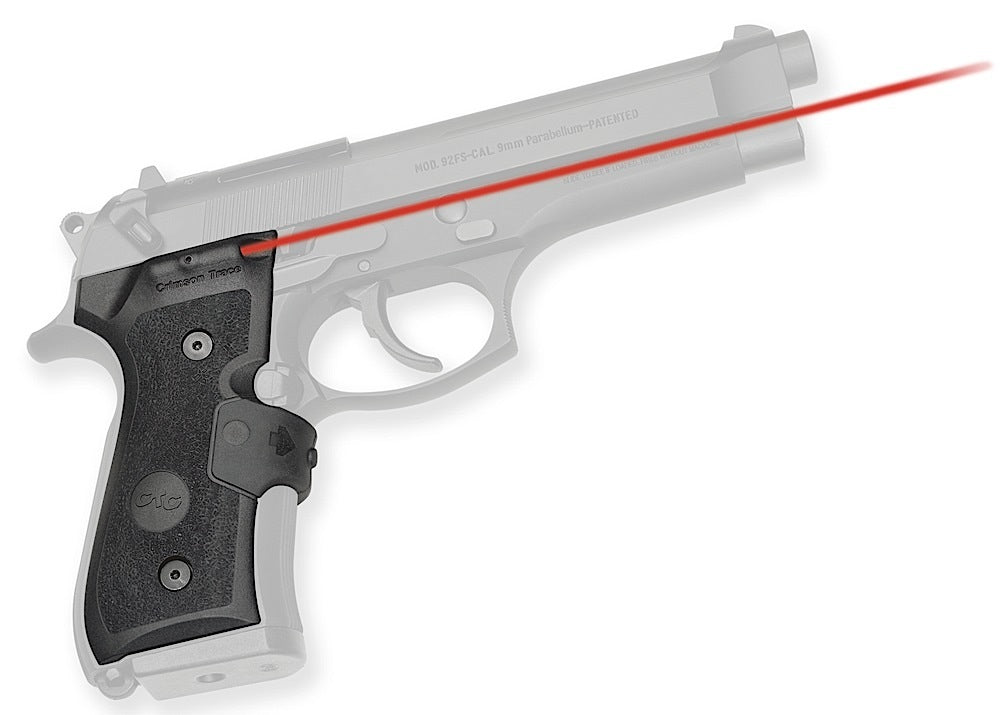 Crimson Trace LG-402 Mil-Spec Lasergrips for Beretta 92/96/M9, Red Laser, Black Polymer