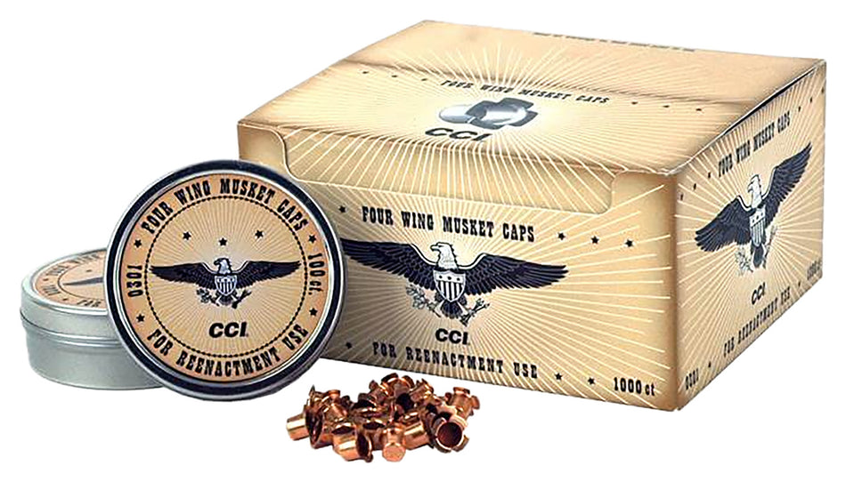 CCI 301 Four-Wing Musket Caps Brass 1000 Per Box