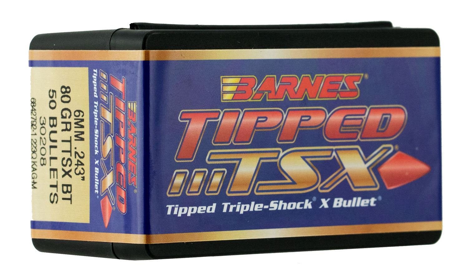 Barnes 30208 TTSX .243 Cal 80gr BT Projectile 50/Box
