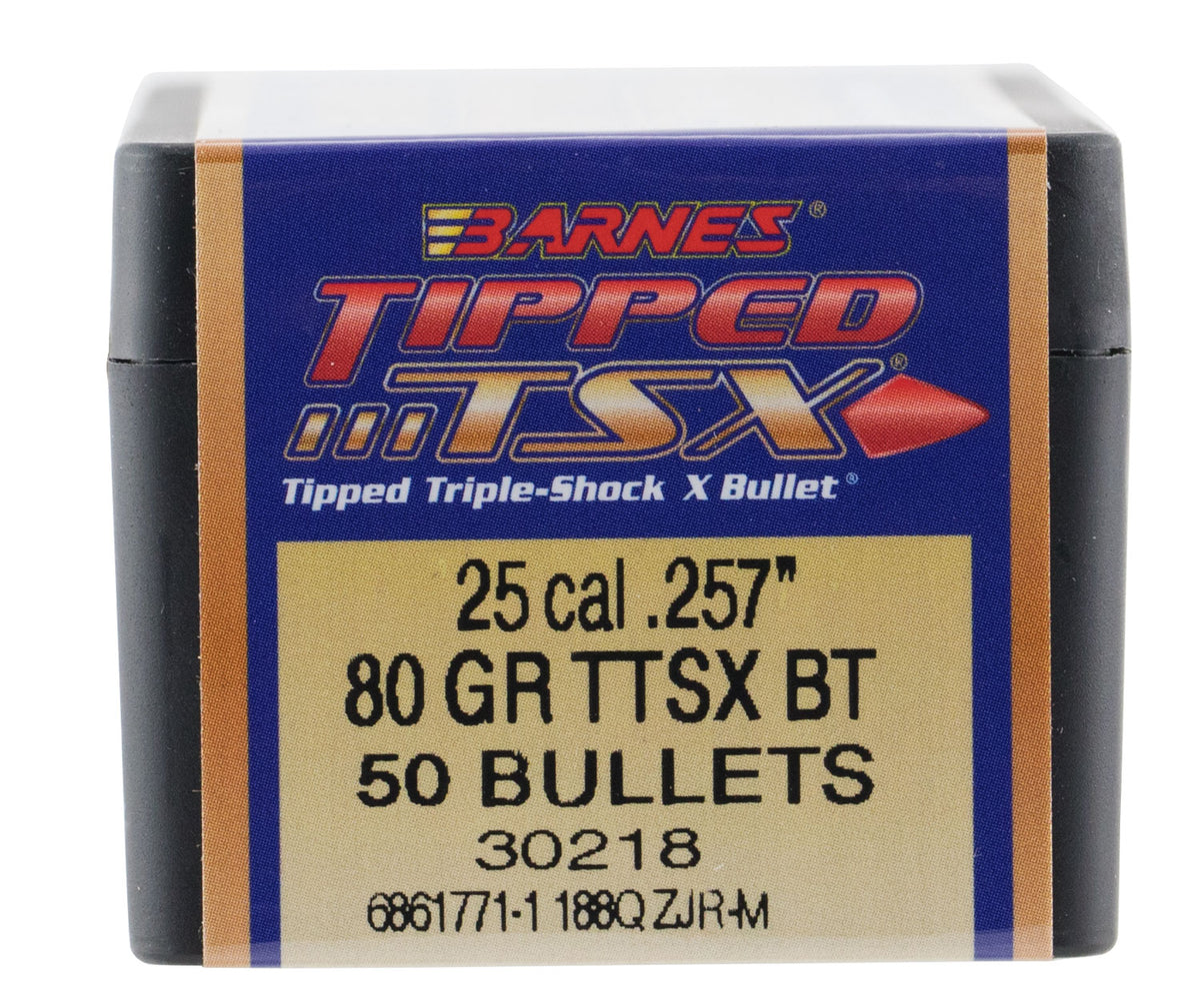 Barnes 30218 TTSX .25 Cal 80gr BT Projectile 50/Box