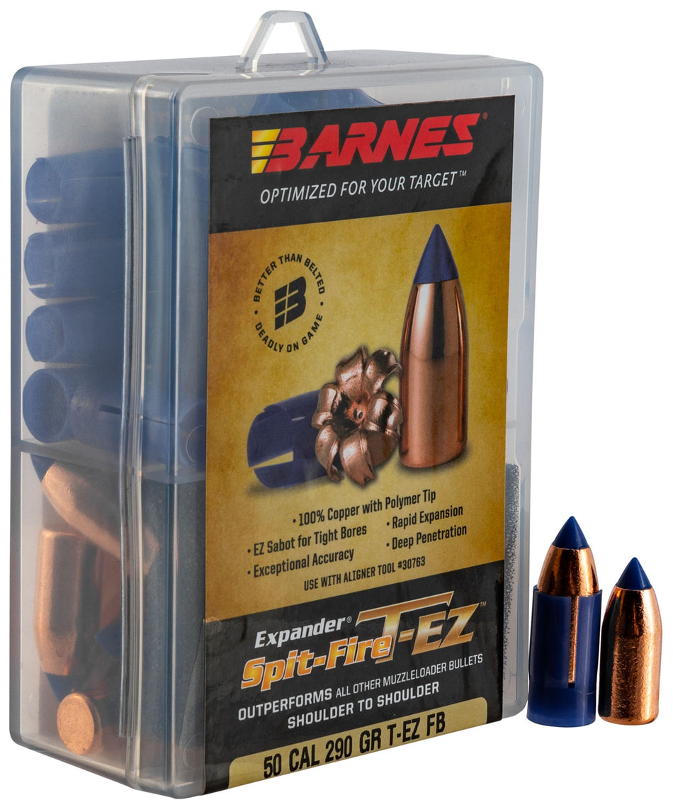 Barnes Spit-Fire T-EZ 50 Cal 290gr Flat Base Muzzleloader Projectiles 24-Pack