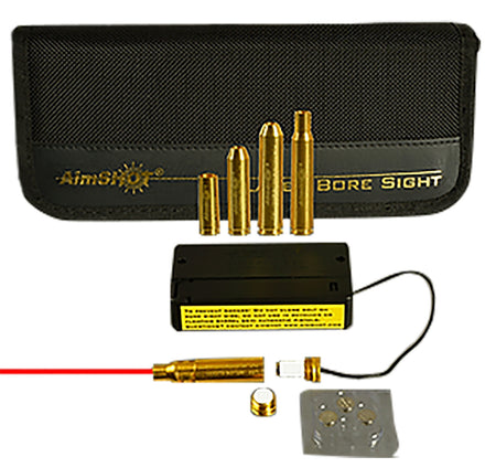 AimShot MBSKIT3 Modular Rifle Boresighter Kit 243/308 Win/7.62x54mm Brass with Zipper Pouch