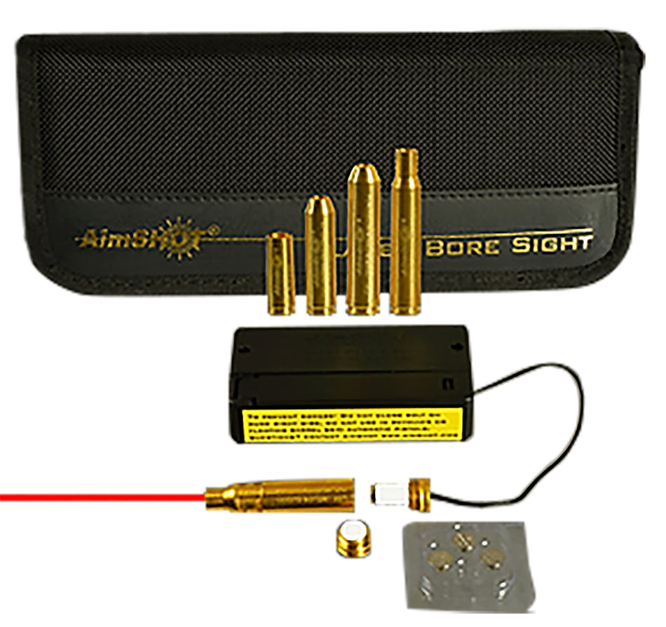 AimShot MBSKIT3 Modular Rifle Boresighter Kit 243/308 Win/7.62x54mm Brass with Zipper Pouch