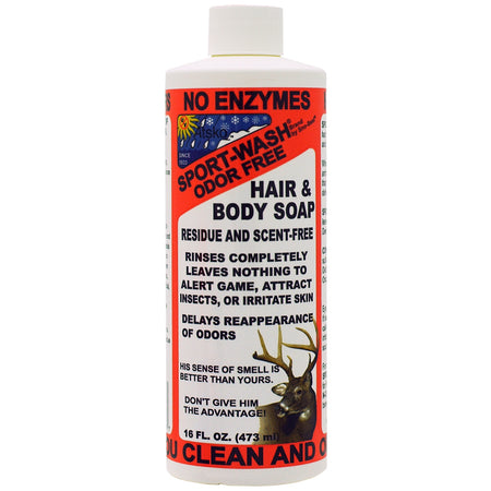 Atsko Sport Wash Scent-Free Hair and Body Soap 16 oz. for Hunters