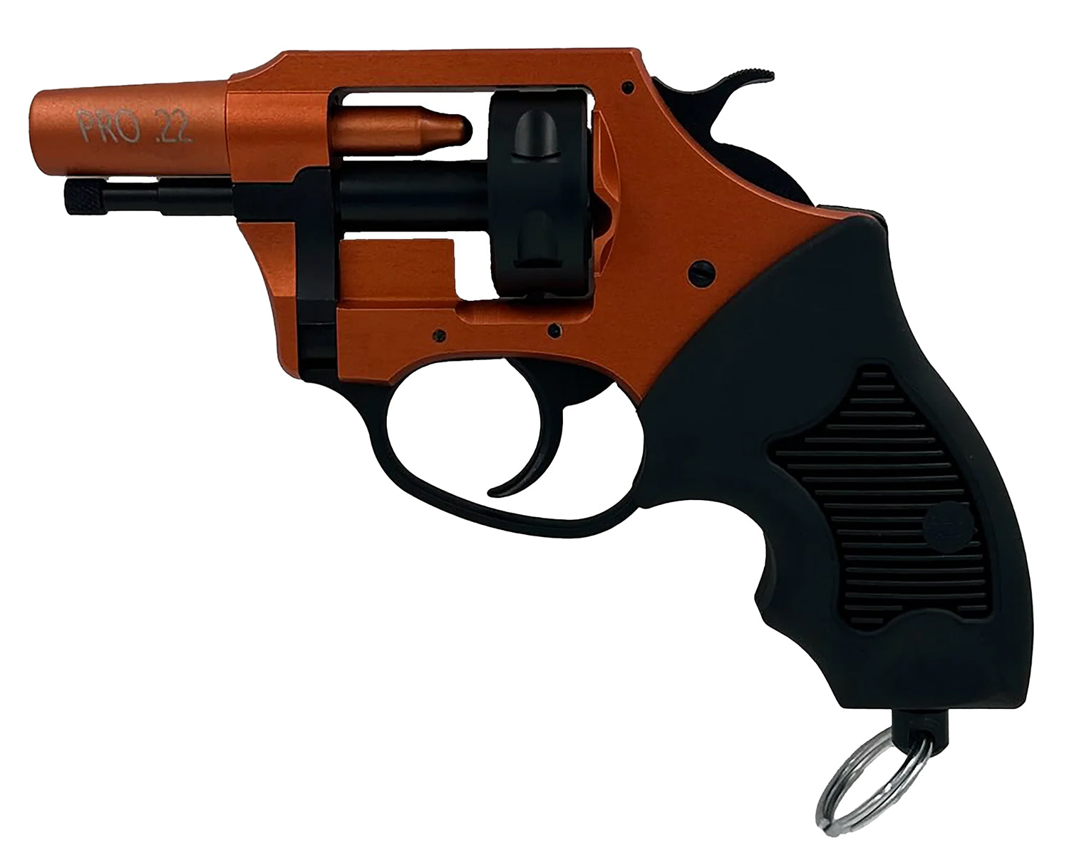 Charter Arms 82290 Pro 22 Blank Pistol 6-Round Orange Cerakote Frame Black Rubber Grips