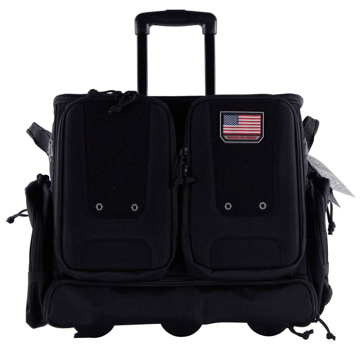 GPS Bags T2112ROBB Tactical Rolling Range Bag Black 1000D Nylon Holds 10 Handguns Telescoping Handle ATV Wheels