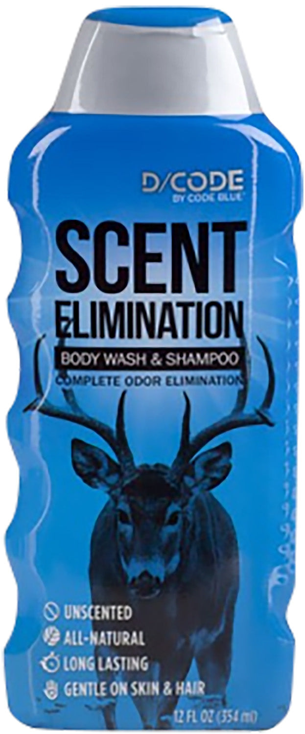 Code Blue OA1308 D/Code Scent Eliminator Body Wash and Shampoo Odorless 12oz Squeeze Bottle