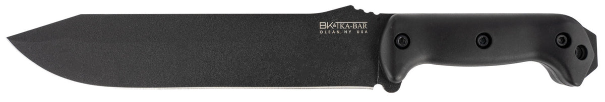 Ka-Bar BK9 Becker Combat Bowie 9.25" Fixed Clip Point Plain Black 1095 Cro-Van Blade, Black Ultramid Handle with Sheath