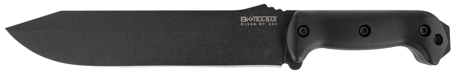 Ka-Bar BK9 Becker Combat Bowie 9.25" Fixed Clip Point Plain Black 1095 Cro-Van Blade, Black Ultramid Handle with Sheath