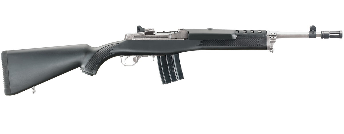 Ruger 5868 Mini Thirty 7.62x39mm 20+1 16.12" Matte Stainless Steel Threaded Barrel, Matte Stainless Steel Drilled & Tapped Receiver, Black Synthetic Fixed Stock, Right Hand