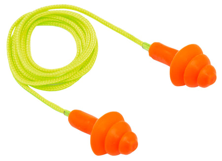 Pyramex Reusable Corded Earplugs 24 dB Behind-the-Neck Orange/Yellow Adult 50 Pair