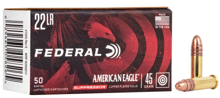 Federal American Eagle Suppressor .22 Long Rifle 45 gr JHP ammo