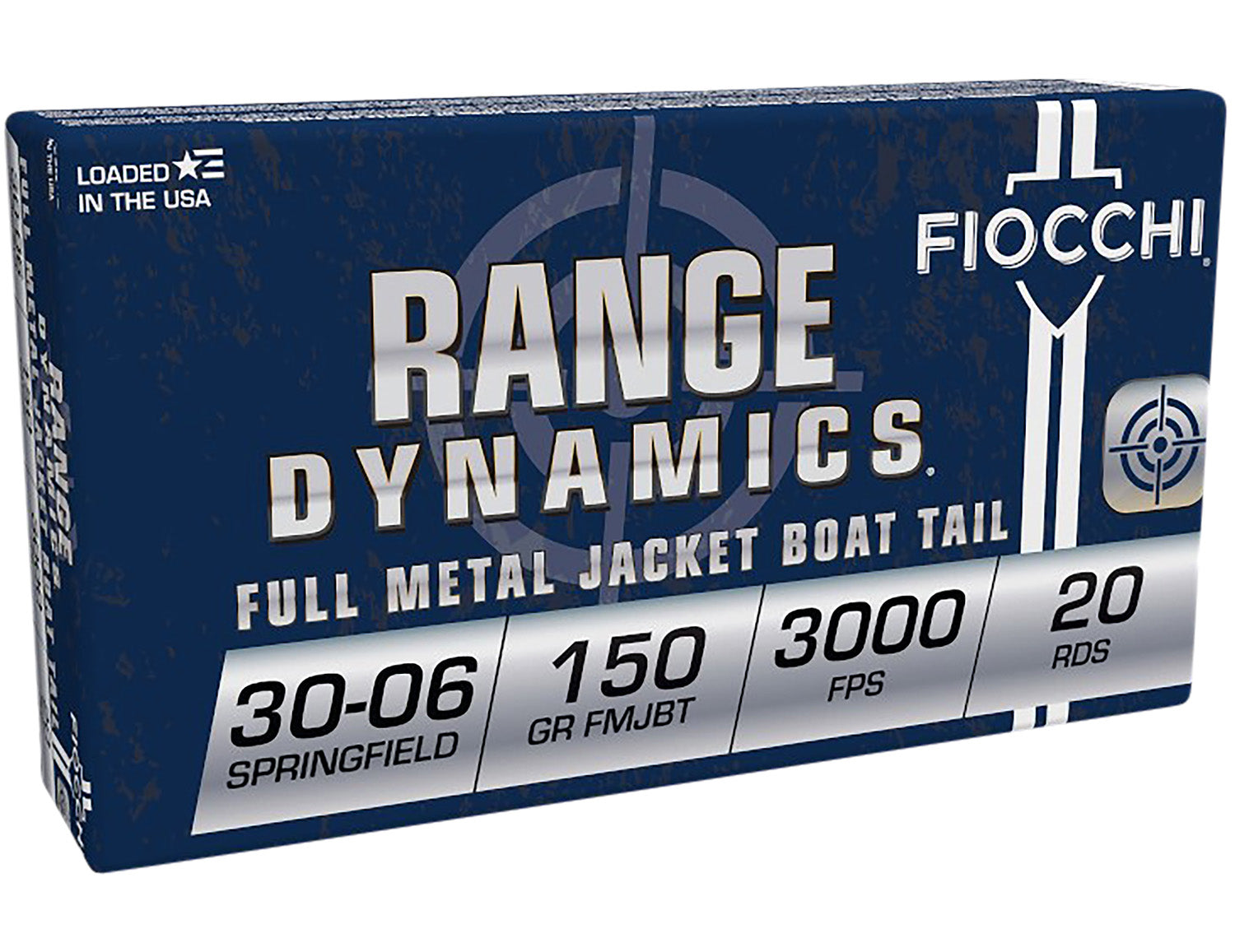 Fiocchi 3006A Range Dynamics Full Metal Jacket Boat Tail FMJBT 150 Grain .30-06 Springfield