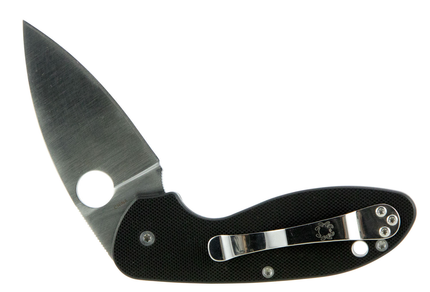 Spyderco C216GP Efficient 2.98" Folding Drop Point Plain 8Cr13MoV SS Blade Black G10 Handle with Pocket Clip