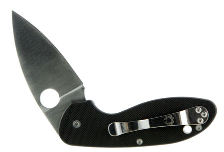 Spyderco C216GP Efficient 2.98" Folding Drop Point Plain 8Cr13MoV SS Blade Black G10 Handle with Pocket Clip