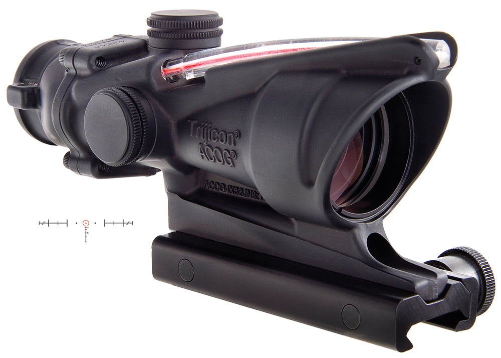 Trijicon ACOG 100219 4x32mm Fixed Riflescope Black Hardcoat Anodized Illuminated Red Horseshoe .223/5.56 BDC Reticle