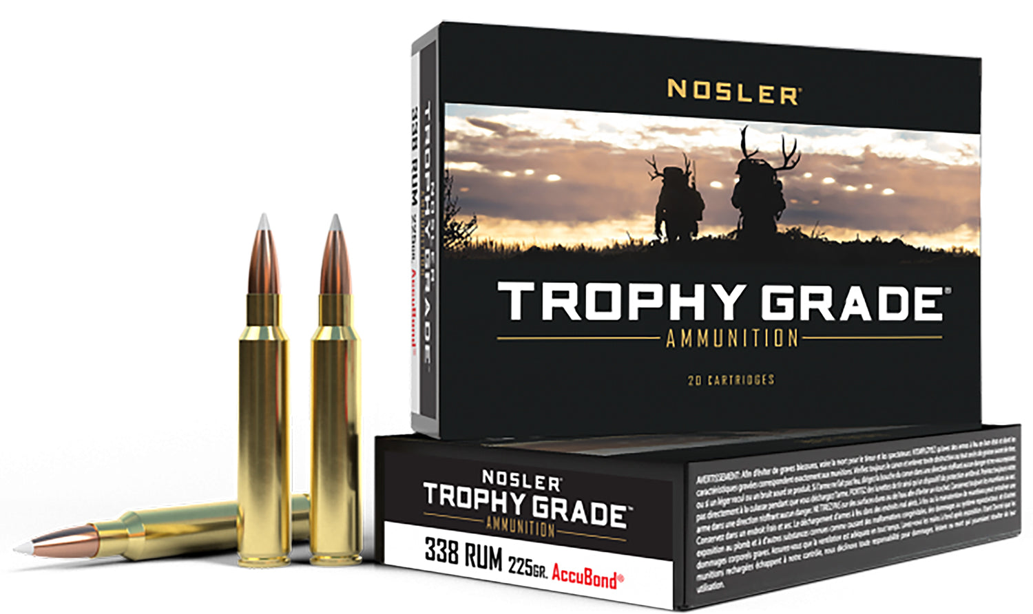 Nosler Trophy Grade .338 RUM 225 gr PolyTip ammo