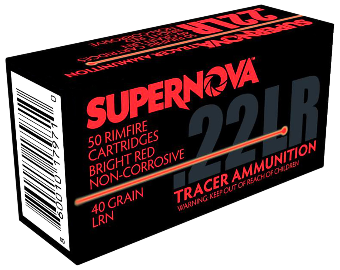 Supernova PMSN22LRR Red Tracer Non-Corrosive Lead Round Nose LRN 40 Grain .22 Long Rifle