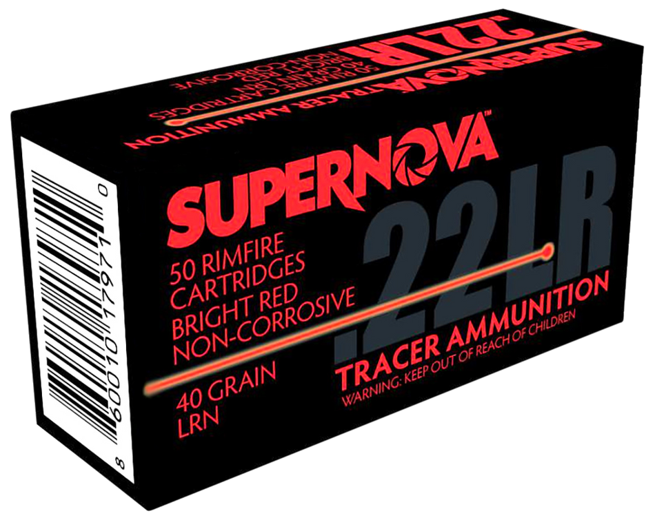 Supernova PMSN22LRR Red Tracer Non-Corrosive Lead Round Nose LRN 40 Grain .22 Long Rifle